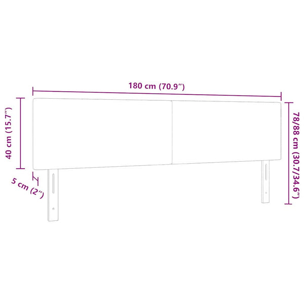 LED Kopfteil Hellgrau 180 cm Cordstoff
