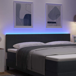 LED Kopfteil Dunkelgrau 180 cm Cordstoff