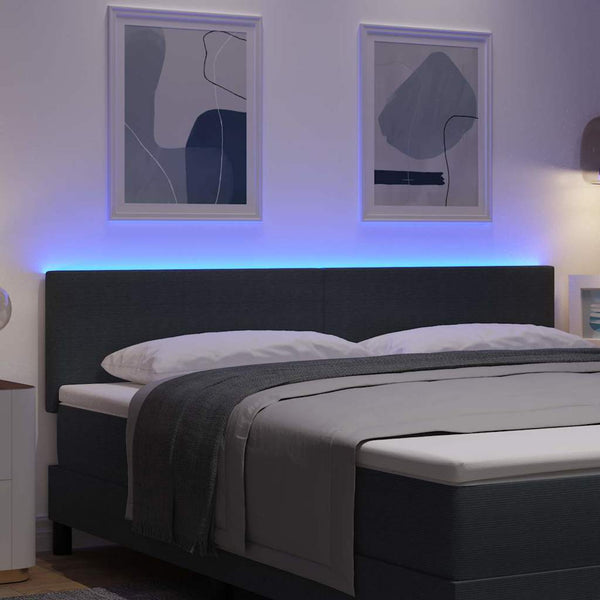 LED Kopfteil Dunkelgrau 180 cm Cordstoff