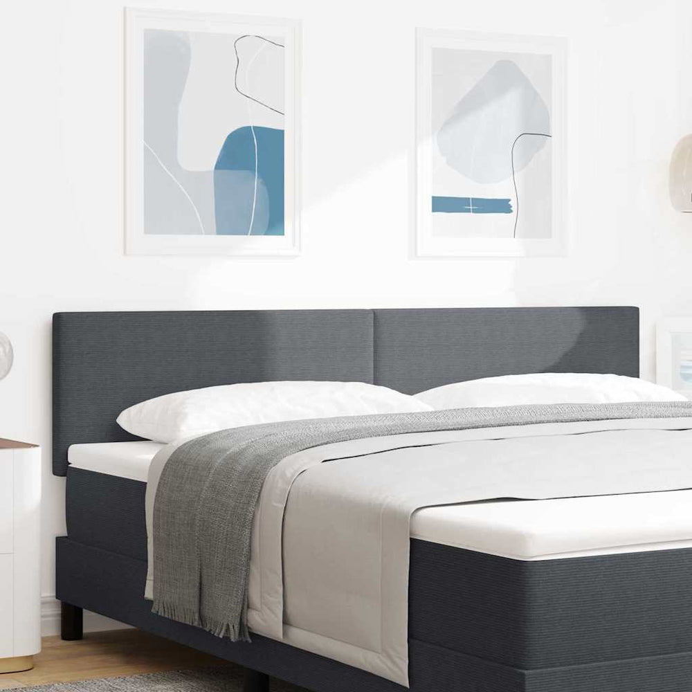 LED Kopfteil Dunkelgrau 180 cm Cordstoff