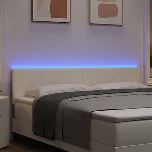 LED Kopfteil Creme Cordstoff 180 cm