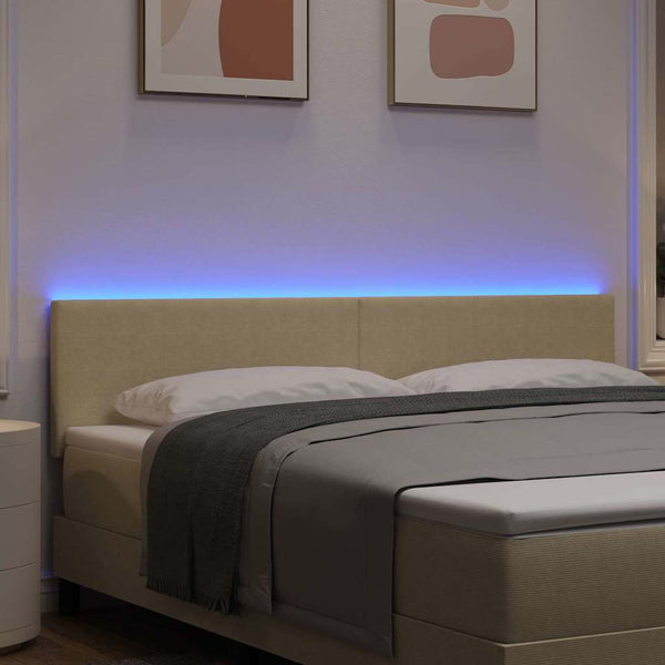 LED Kopfteil Grau-Grün 180 cm Cordstoff
