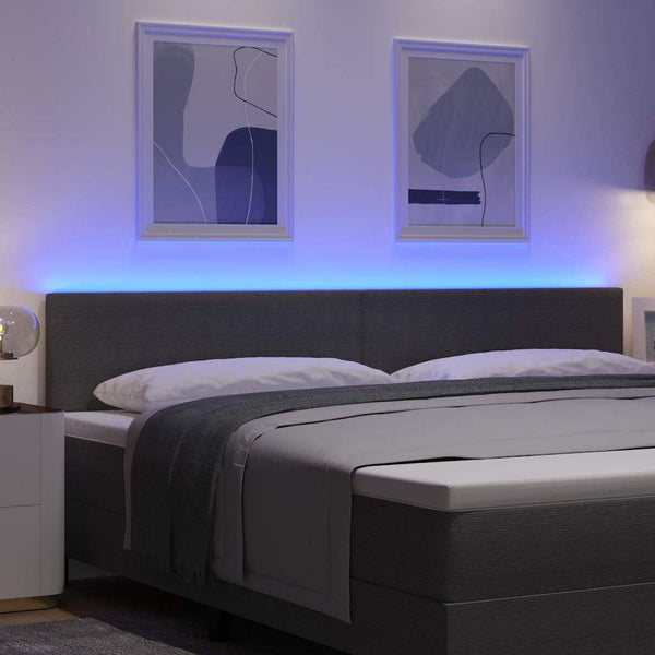 vidaXL LED Headboard with LED Light Strips Light Gray 200 cm Corduroy Fabric