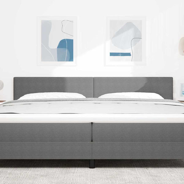 vidaXL LED Headboard with LED Light Strips Light Gray 200 cm Corduroy Fabric