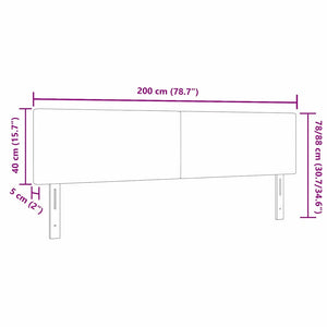 vidaXL LED Headboard with LED Light Strips Light Gray 200 cm Corduroy Fabric