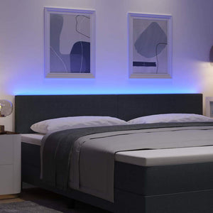 LED Kopfteil Dunkelgrau 200 cm Cordstoff