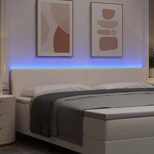 LED Kopfteil Creme Cordstoff 200 cm