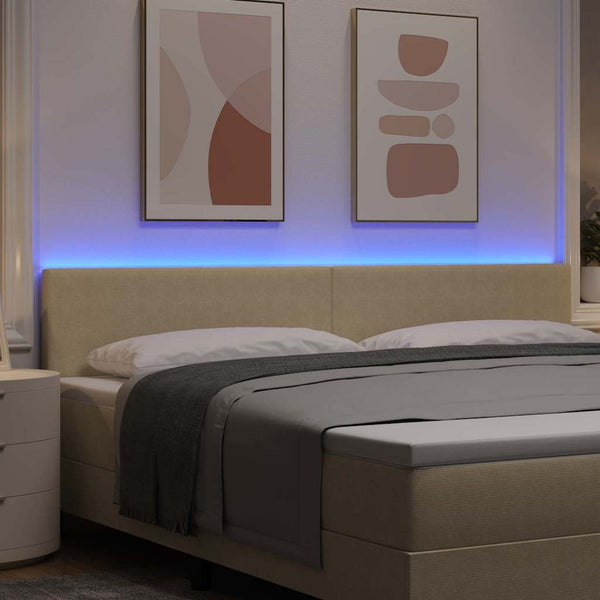 LED Kopfteil Grau-Grün 200 cm Cordstoff