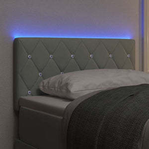 LED Kopfteil Hellgrau 80 cm Samt