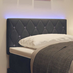 LED Kopfteil Dunkelgrau Samt 80 cm