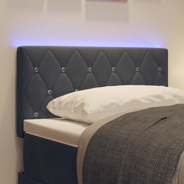 LED Kopfteil Dunkelgrau Samt 80 cm
