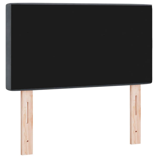 LED Kopfteil Dunkelgrau Samt 80 cm