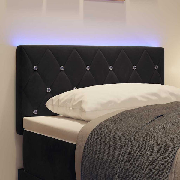 LED Kopfteil Schwarz Samt 80 cm