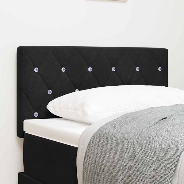 LED Kopfteil Schwarz Samt 80 cm