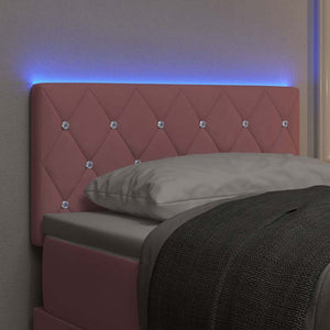 LED Kopfteil Rosa Samt 80 cm