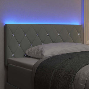 vidaXL LED Headboard with LED Strip Lights Light Gray 90 cm Velvet
