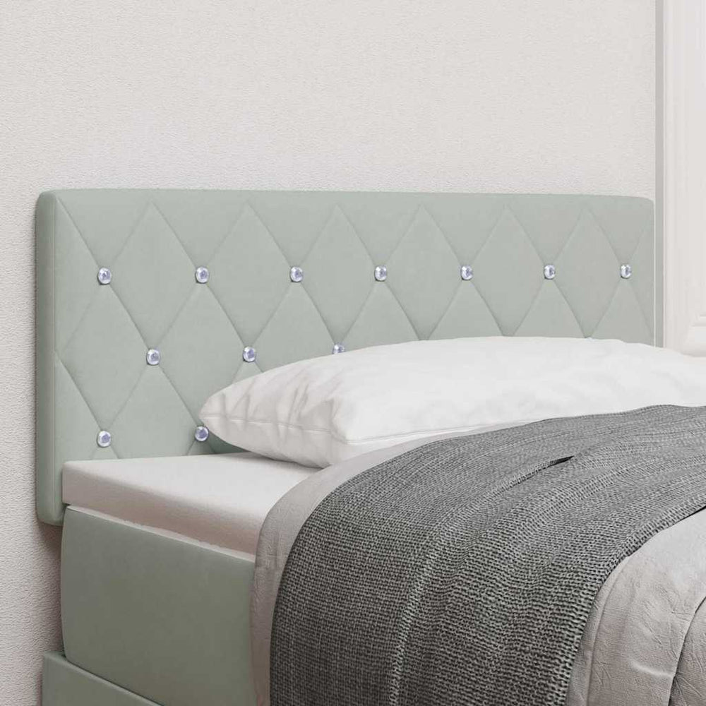 LED Kopfteil Hellgrau 90 cm Samt