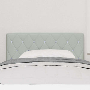 vidaXL LED Headboard with LED Strip Lights Light Gray 90 cm Velvet