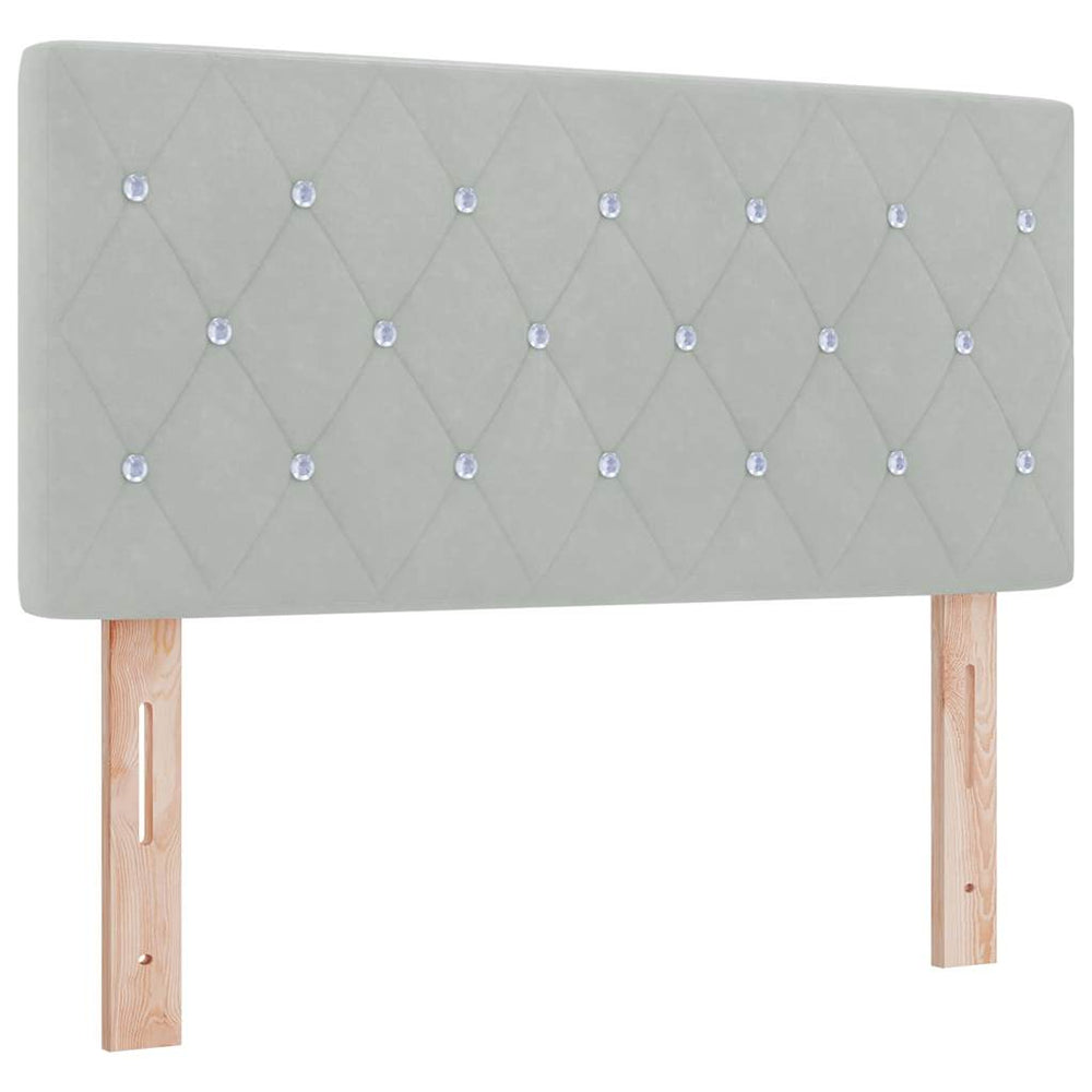 LED Kopfteil Hellgrau 90 cm Samt
