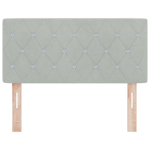 vidaXL LED Headboard with LED Strip Lights Light Gray 90 cm Velvet