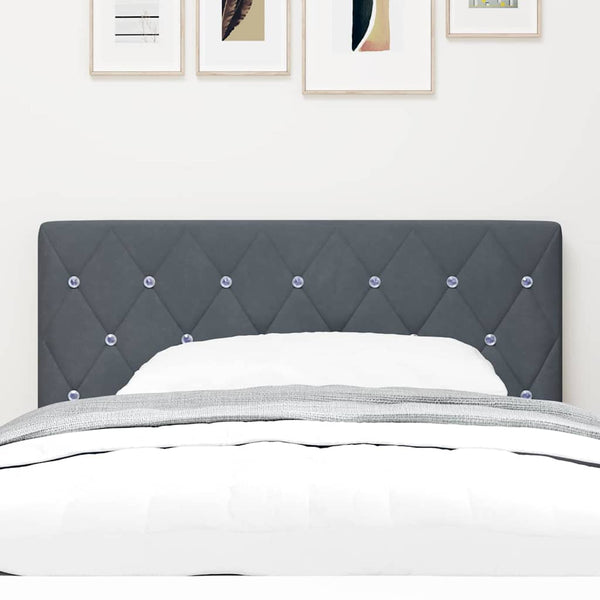 vidaXL LED Headboard with LED Strips Dark Grey 90 cm Velvet