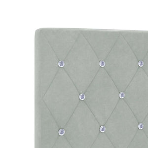 vidaXL LED Headboard with LED Strips Light Gray 100 cm Velvet