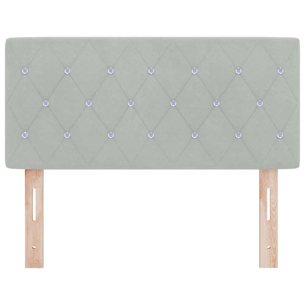 vidaXL LED Headboard with LED Strips Light Gray 100 cm Velvet