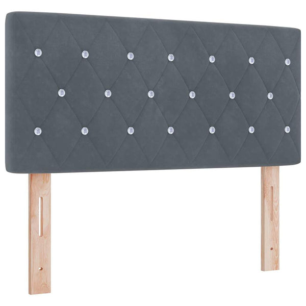 vidaXL LED Headboard with LED Strips Dark Grey 100 cm Velvet