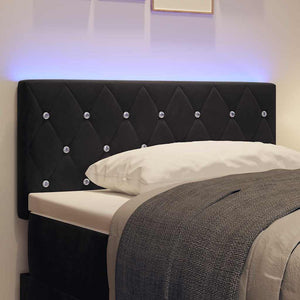 vidaXL Tête de lit à LED avec bandes LED Noir 100 cm Velours