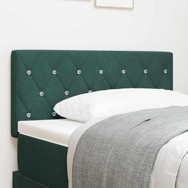 vidaXL Tête de lit à LED avec bandes lumineuses LED vert foncé 100 cm velours