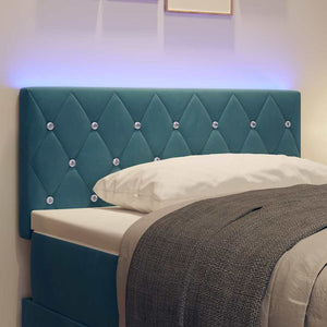 vidaXL Tête de lit à LED avec bandes lumineuses LED Bleu foncé 100 cm Velours