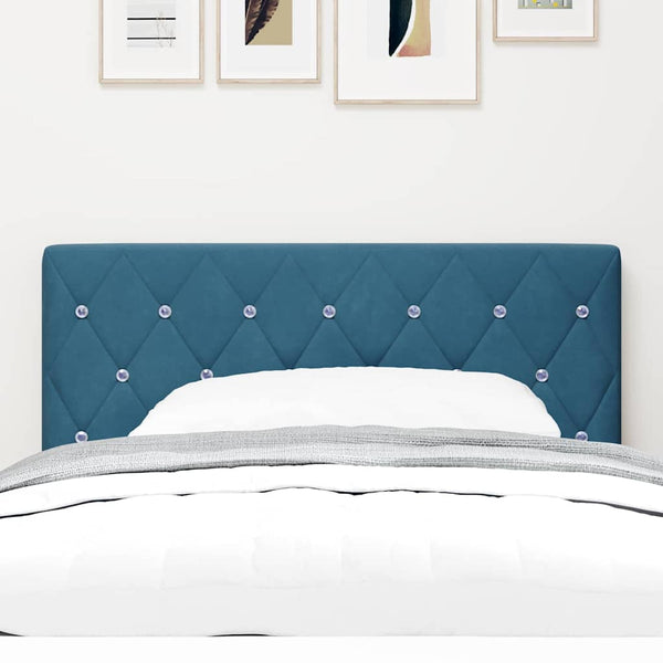 vidaXL Tête de lit à LED avec bandes lumineuses LED Bleu foncé 100 cm Velours