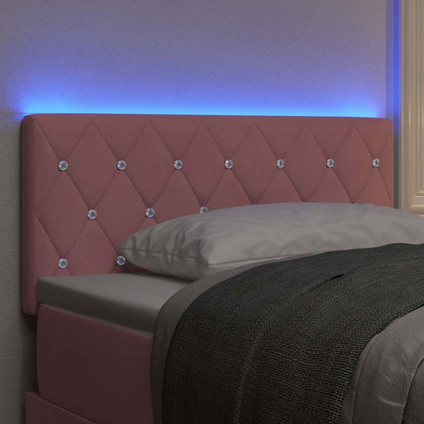 LED Kopfteil Rosa Samt 100 cm