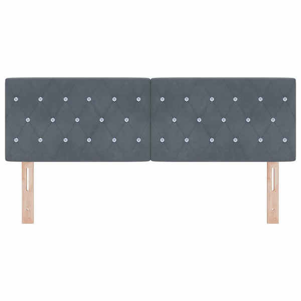 vidaXL Tête de lit LED avec bandes lumineuses LED Gris foncé 144 cm Velours