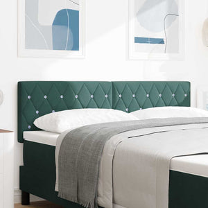 LED Kopfteil Dunkelgrün 144 cm Samt