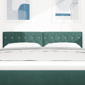 LED Kopfteil Dunkelgrün 144 cm Samt