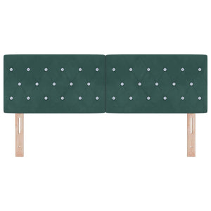 LED Kopfteil Dunkelgrün 144 cm Samt