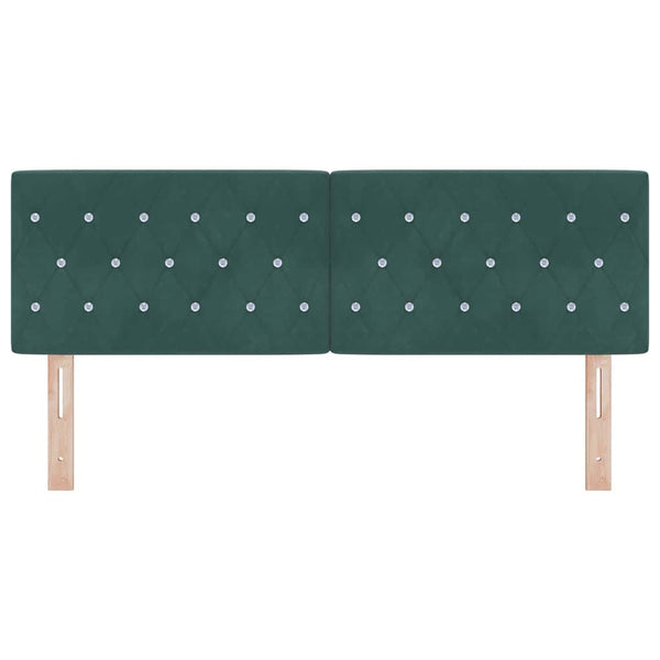 LED Kopfteil Dunkelgrün 144 cm Samt