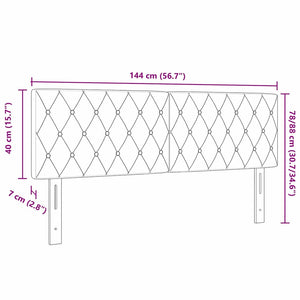 LED Kopfteil Dunkelgrün 144 cm Samt