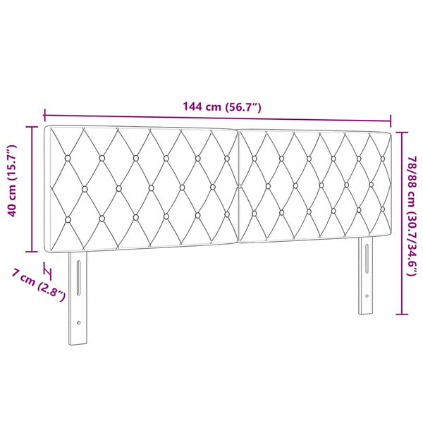 LED Kopfteil Dunkelgrün 144 cm Samt