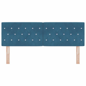LED Kopfteil Dunkelblau Samt 144 cm