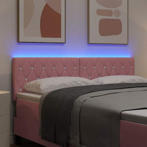 LED Kopfteil Rosa Samt 144 cm