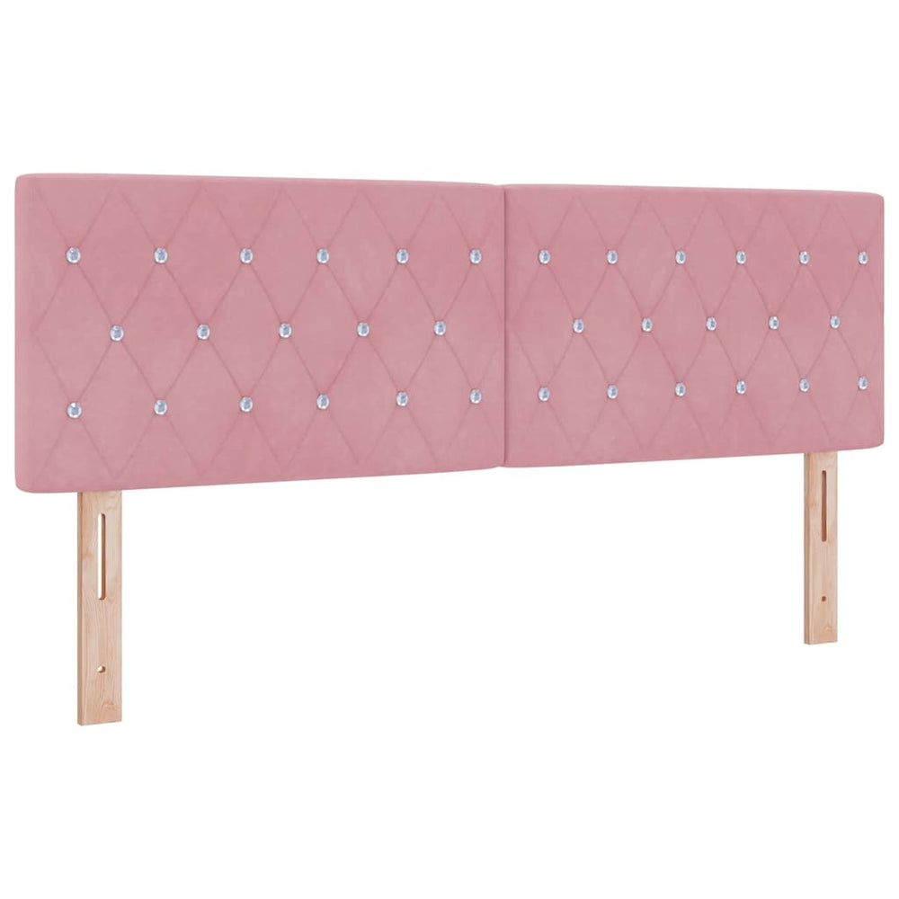 LED Kopfteil Rosa Samt 144 cm