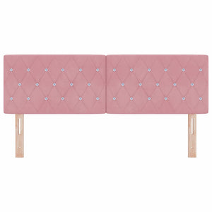LED Kopfteil Rosa Samt 144 cm