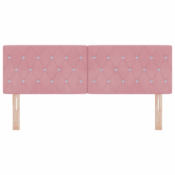 LED Kopfteil Rosa Samt 144 cm