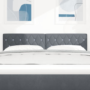 vidaXL Tête de lit LED avec bandes lumineuses LED Gris foncé 160 cm Velours