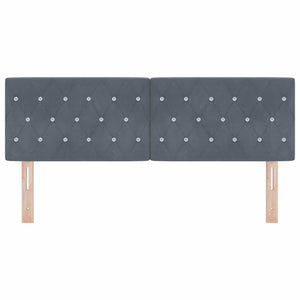 vidaXL Tête de lit LED avec bandes lumineuses LED Gris foncé 160 cm Velours
