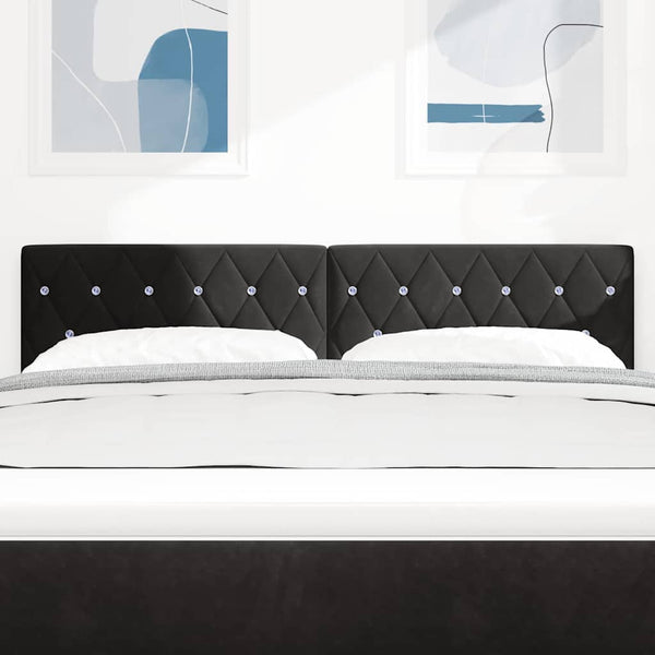 vidaXL Tête de lit avec bandes lumineuses LED noir 160 cm Velours
