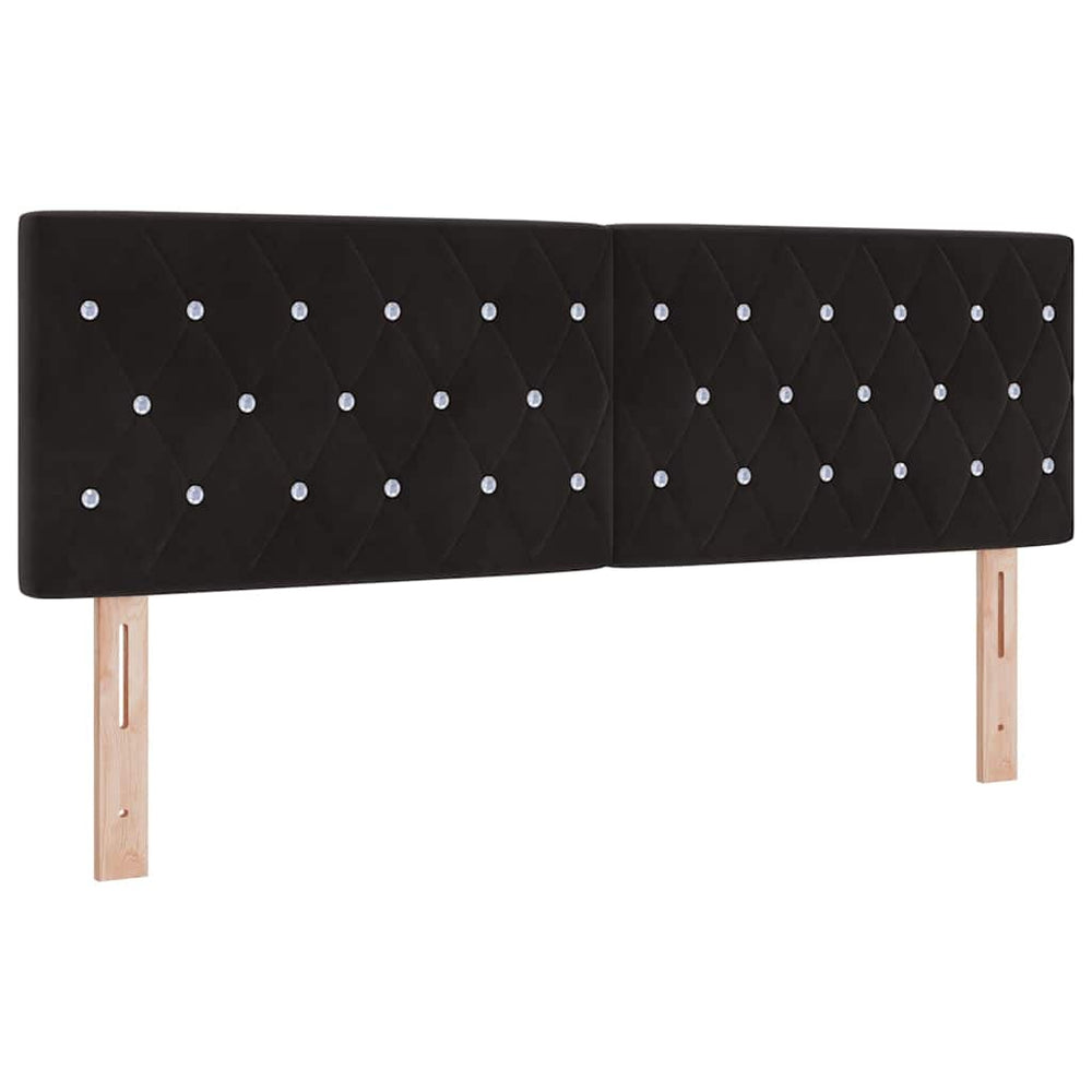 LED Kopfteil Schwarz Samt 160 cm