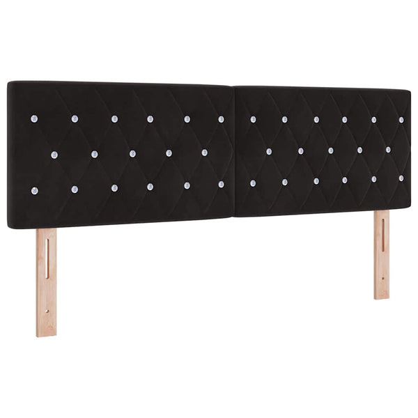 vidaXL Tête de lit avec bandes lumineuses LED noir 160 cm Velours